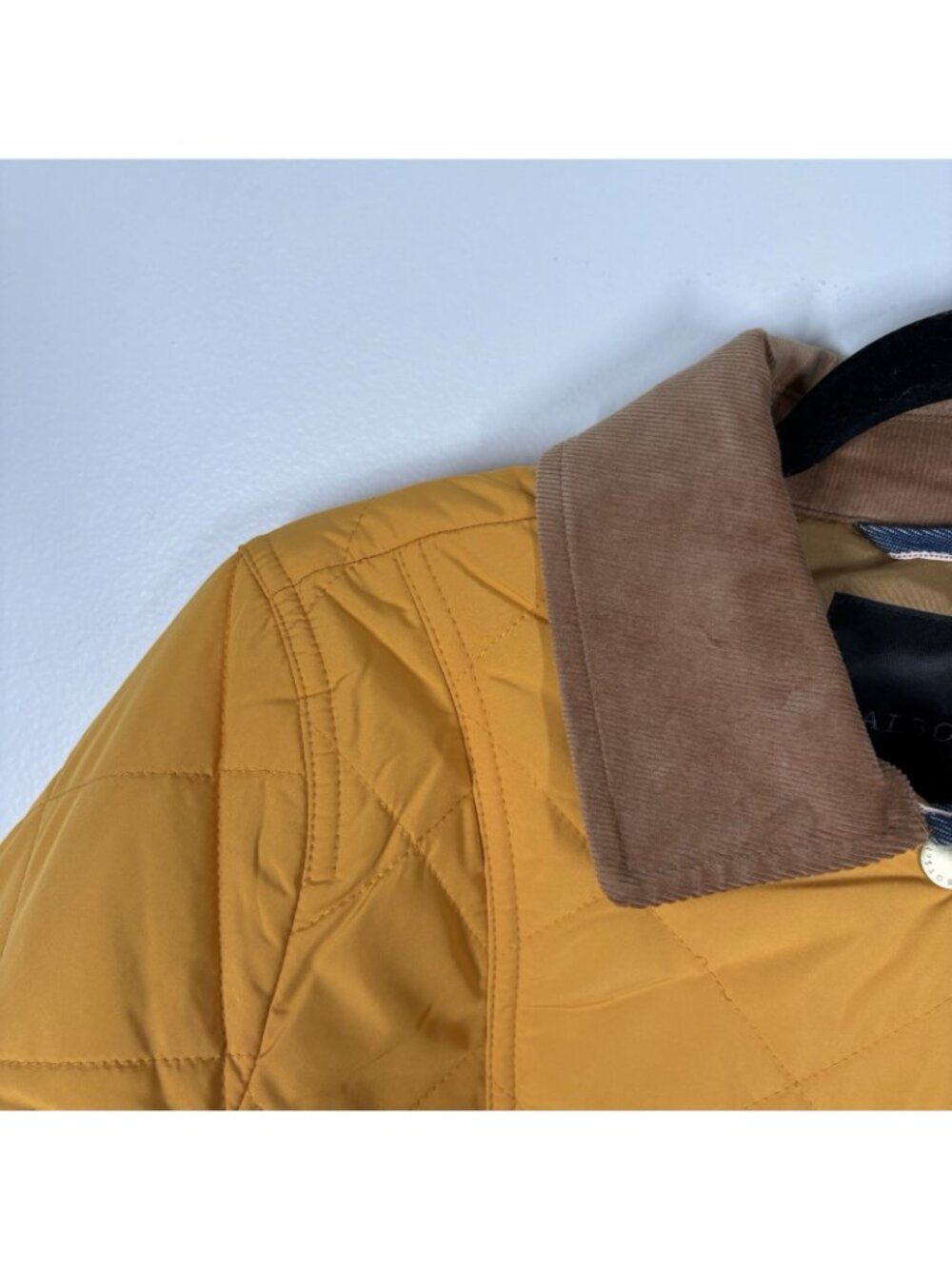 Talbots Women XS Mustard Yellow Corduroy Collar Quilted Barn Jacket NWOT - Picture 6 of 10